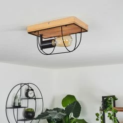 Hofstein Hodne Deckenleuchte Schwarz, Naturfarben, 1-flammig -Bürolampen Verkäufe hodne deckenleuchte h3441466 7