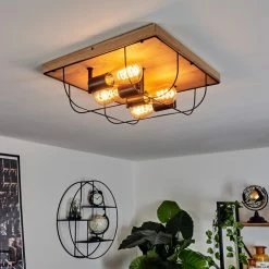 Hofstein Hodne Deckenleuchte Schwarz, Naturfarben, 4-flammig -Bürolampen Verkäufe hodne deckenleuchte h3441701 6