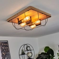 Hofstein Hodne Deckenleuchte Schwarz, Naturfarben, 4-flammig -Bürolampen Verkäufe hodne deckenleuchte h3441701 8