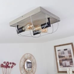 Hofstein Hodne Deckenleuchte Schwarz, Grau, Naturfarben, 3-flammig -Bürolampen Verkäufe hodne deckenleuchte h3441732 10