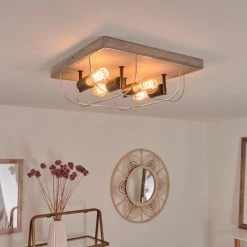 Hofstein Hodne Deckenleuchte Schwarz, Grau, Naturfarben, 4-flammig -Bürolampen Verkäufe hodne deckenleuchte h3441749 6