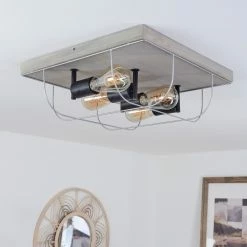 Hofstein Hodne Deckenleuchte Schwarz, Grau, Naturfarben, 4-flammig -Bürolampen Verkäufe hodne deckenleuchte h3441749 9