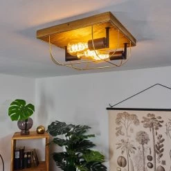 Hofstein Hodne Deckenleuchte Schwarz, Naturfarben, 3-flammig -Bürolampen Verkäufe hodne deckenleuchte h3441800 6