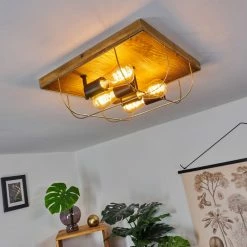 Hofstein Hodne Deckenleuchte Schwarz, Naturfarben, 4-flammig -Bürolampen Verkäufe hodne deckenleuchte h3441817 8