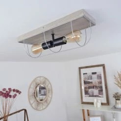 Hofstein Hodne Deckenleuchte Schwarz, Grau, Naturfarben, 2-flammig -Bürolampen Verkäufe hodne deckenleuchte h3441954 11