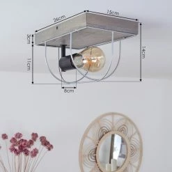 Hofstein Hodne Deckenleuchte Schwarz, Grau, Naturfarben, 1-flammig -Bürolampen Verkäufe hodne deckenleuchte h3441992 3