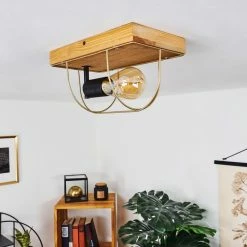 Hofstein Hodne Deckenleuchte Schwarz, Naturfarben, 1-flammig -Bürolampen Verkäufe hodne deckenleuchte h3443019 11