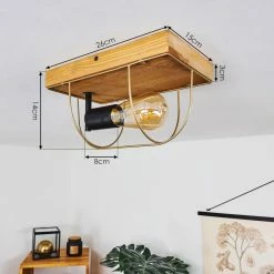 Hofstein Hodne Deckenleuchte Schwarz, Naturfarben, 1-flammig -Bürolampen Verkäufe hodne deckenleuchte h3443019 3