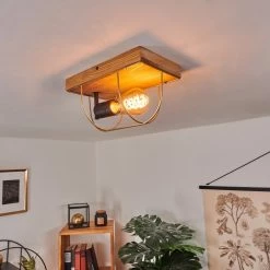 Hofstein Hodne Deckenleuchte Schwarz, Naturfarben, 1-flammig -Bürolampen Verkäufe hodne deckenleuchte h3443019 6