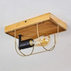 Hofstein Hodne Deckenleuchte Schwarz, Naturfarben, 1-flammig -Bürolampen Verkäufe hodne deckenleuchte h3443019 7