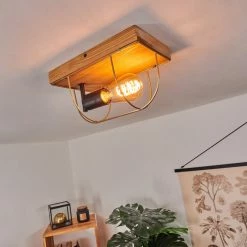 Hofstein Hodne Deckenleuchte Schwarz, Naturfarben, 1-flammig -Bürolampen Verkäufe hodne deckenleuchte h3443019 8