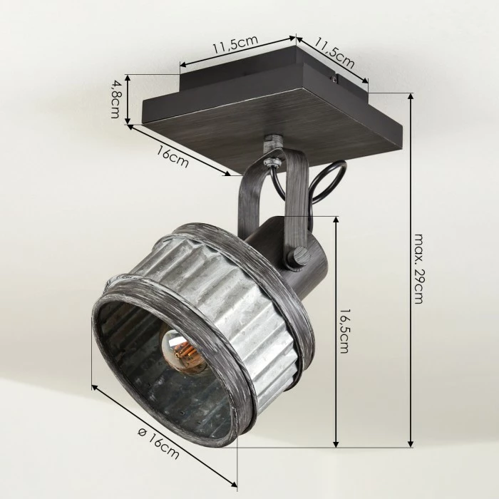 Hofstein Holsa Deckenleuchte Schwarz, 1-flammig 4 Hofstein Holsa Deckenleuchte Schwarz, 1-flammig – Bild 4