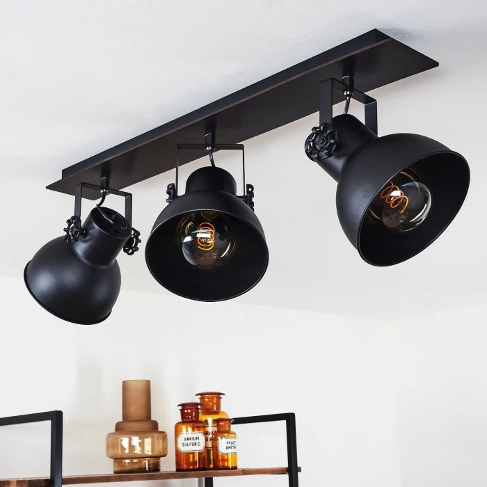 Hofstein Hora Deckenleuchte Schwarz, 3-flammig 2 Hofstein Hora Deckenleuchte Schwarz, 3-flammig – Bild 2