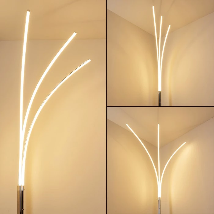 Hofstein Horpmaal Bogenleuchte LED Chrom, 3-flammig 4 Hofstein Horpmaal Bogenleuchte LED Chrom, 3-flammig – Bild 4