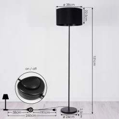 Hofstein Huarate Stehleuchte Schwarz, 1-flammig -Bürolampen Verkäufe huarate stehleuchte h3415313 3