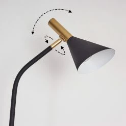 Hofstein Hybla Stehleuchte Schwarz, Gold, 1-flammig -Bürolampen Verkäufe hybla stehleuchte h3415276 2