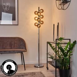 Hofstein Hyco Stehleuchte Chrom, 9-flammig