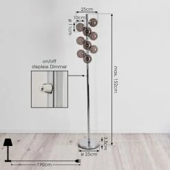 Hofstein Hyco Stehleuchte Chrom, 9-flammig -Bürolampen Verkäufe hyco stehleuchte h3420676 3