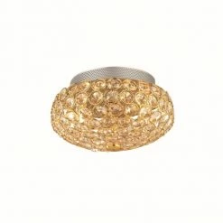 Ideallux Ideal Lux KING Deckenleuchte Gold, Kristalloptik, 3-flammig