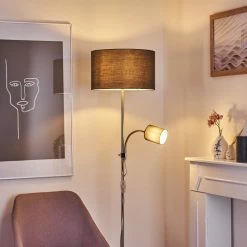 Hofstein Jobsbo Stehleuchte Nickel-Matt, 2-flammig -Bürolampen Verkäufe jobsbo stehleuchte h3420997 10