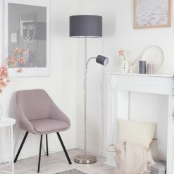 Hofstein Jobsbo Stehleuchte Nickel-Matt, 2-flammig -Bürolampen Verkäufe jobsbo stehleuchte h3420997 11