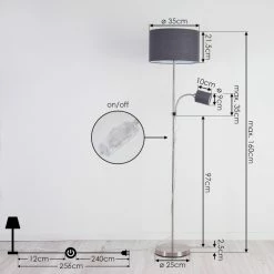 Hofstein Jobsbo Stehleuchte Nickel-Matt, 2-flammig -Bürolampen Verkäufe jobsbo stehleuchte h3420997 3
