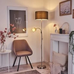 Hofstein Jobsbo Stehleuchte Nickel-Matt, 2-flammig -Bürolampen Verkäufe jobsbo stehleuchte h3420997 8