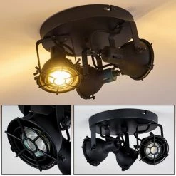 Hofstein Jonsered Deckenleuchte Schwarz, 3-flammig