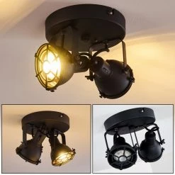 Hofstein Jonsered Deckenleuchte Schwarz, 2-flammig