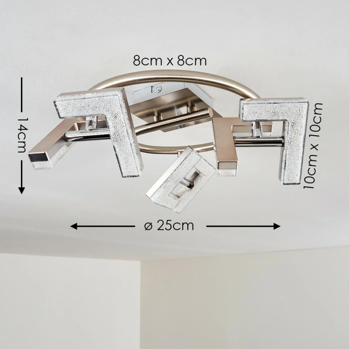Hofstein Karis Deckenleuchte LED Nickel-Matt, 3-flammig 2 Hofstein Karis Deckenleuchte LED Nickel-Matt, 3-flammig – Bild 2