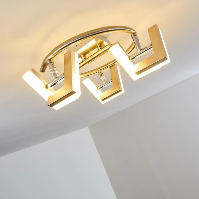 Hofstein Karis Deckenleuchte LED Nickel-Matt, 3-flammig 4 Hofstein Karis Deckenleuchte LED Nickel-Matt, 3-flammig – Bild 4