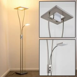 Hofstein Kimba Deckenfluter LED Nickel-Matt, 3-flammig -Bürolampen Verkäufe kimba deckenfluter h000441 2