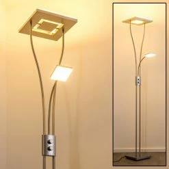Hofstein Kimba Deckenfluter LED Nickel-Matt, 3-flammig -Bürolampen Verkäufe kimba deckenfluter h000441 3