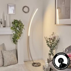 Hofstein Kimbolton Bogenlampe LED Nickel-Matt, 1-flammig