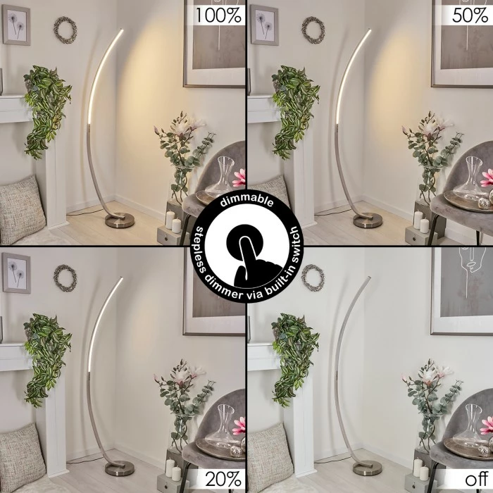 Hofstein Kimbolton Bogenlampe LED Nickel-Matt, 1-flammig 2 Hofstein Kimbolton Bogenlampe LED Nickel-Matt, 1-flammig – Bild 2