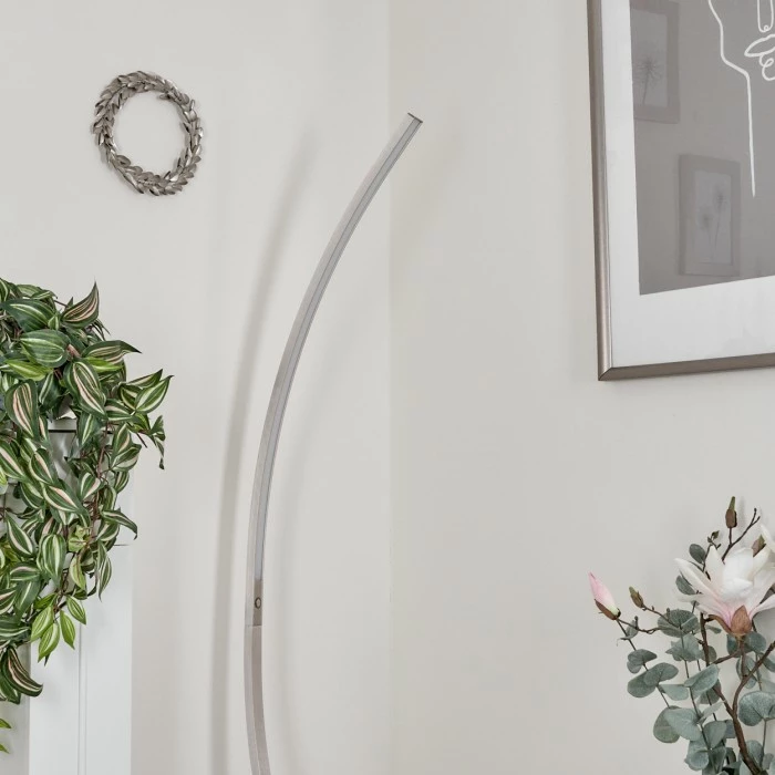 Hofstein Kimbolton Bogenlampe LED Nickel-Matt, 1-flammig 12 Hofstein Kimbolton Bogenlampe LED Nickel-Matt, 1-flammig – Bild 12