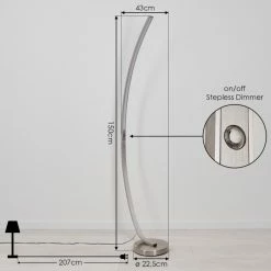 Hofstein Kimbolton Bogenlampe LED Nickel-Matt, 1-flammig 15 Hofstein Kimbolton Bogenlampe LED Nickel-Matt, 1-flammig -Bürolampen Verkäufe kimbolton bogenlampe h3266298 do4 3