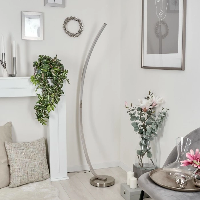 Hofstein Kimbolton Bogenlampe LED Nickel-Matt, 1-flammig 10 Hofstein Kimbolton Bogenlampe LED Nickel-Matt, 1-flammig – Bild 10