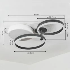 Hofstein Kolo Deckenleuchte LED Anthrazit, Weiß, 1-flammig -Bürolampen Verkäufe kolo deckenleuchte h3437254 3