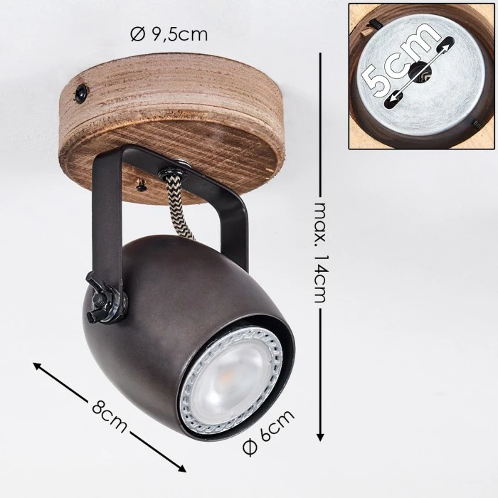 Hofstein Kuah Deckenleuchte Schwarz, 1-flammig 2 Hofstein Kuah Deckenleuchte Schwarz, 1-flammig – Bild 2