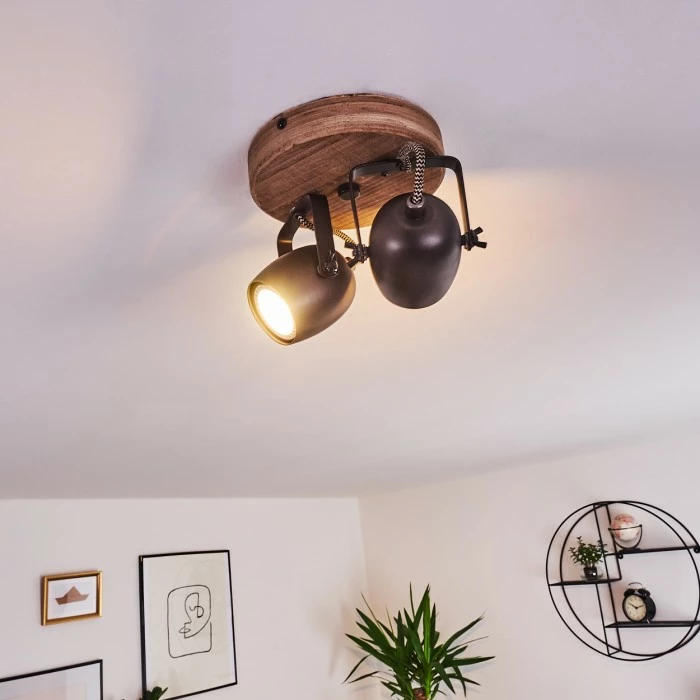 Hofstein Kuah Deckenleuchte Schwarz, 2-flammig 4 Hofstein Kuah Deckenleuchte Schwarz, 2-flammig – Bild 4