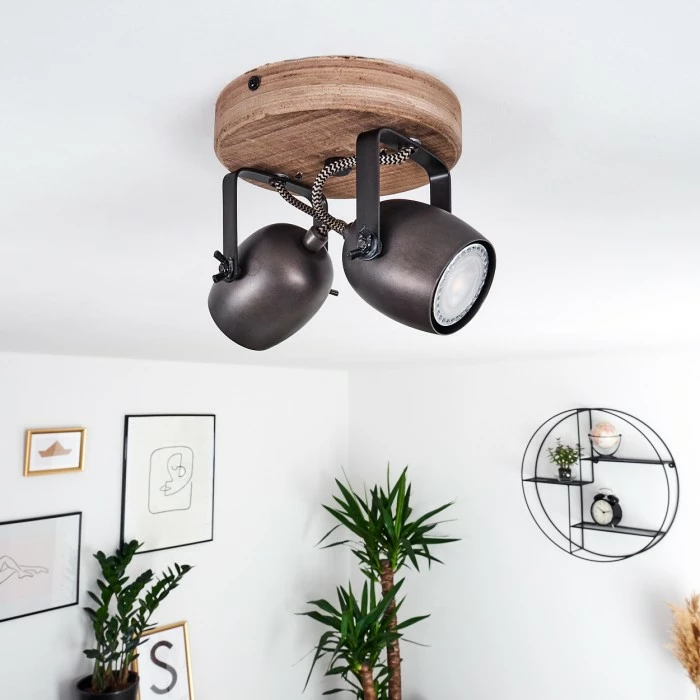 Hofstein Kuah Deckenleuchte Schwarz, 2-flammig 5 Hofstein Kuah Deckenleuchte Schwarz, 2-flammig – Bild 5