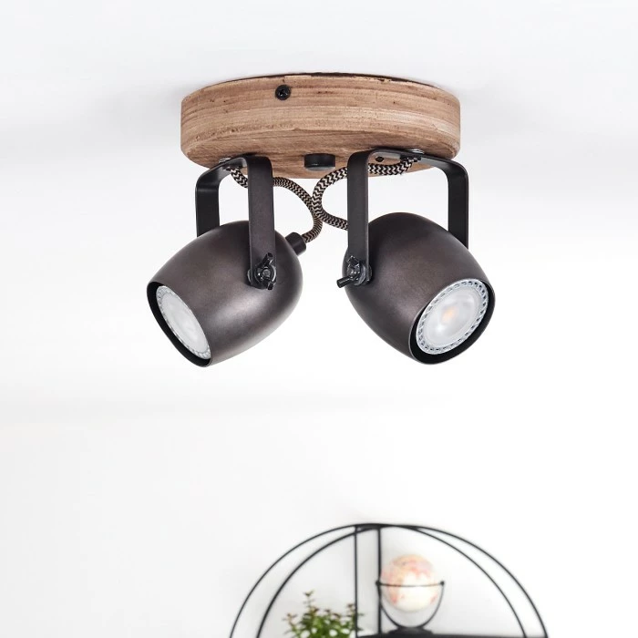 Hofstein Kuah Deckenleuchte Schwarz, 2-flammig 6 Hofstein Kuah Deckenleuchte Schwarz, 2-flammig – Bild 6