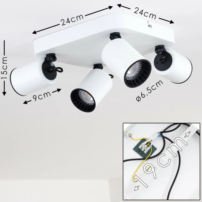 Hofstein Kullaberg Deckenleuchte Weiß, 4-flammig 2 Hofstein Kullaberg Deckenleuchte Weiß, 4-flammig – Bild 2