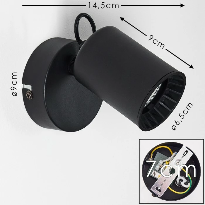 Hofstein Kullaberg Wandleuchte Schwarz, 1-flammig 2 Hofstein Kullaberg Wandleuchte Schwarz, 1-flammig – Bild 2