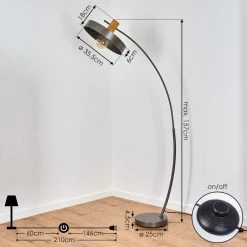 Hofstein Lakewood Stehleuchte Nickel-Matt, Dunkelbraun, 1-flammig -Bürolampen Verkäufe lakewood stehleuchte h3443903 3