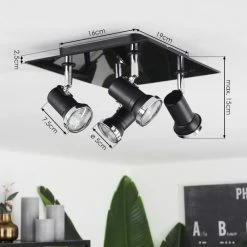 Hofstein Lanrigan Deckenleuchte Chrom, Schwarz, 4-flammig -Bürolampen Verkäufe lanrigan deckenleuchte h3654101 3