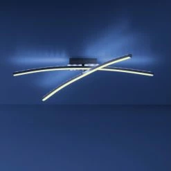 Leuchten Direkt ALINA Deckenleuchte LED Stahl gebürstet, 2-flammig, Fernbedienung, Farbwechsler -Bürolampen Verkäufe leuchten direkt alina deckenleuchte 11255 55 10