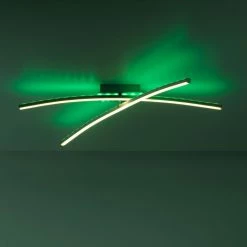 Leuchten Direkt ALINA Deckenleuchte LED Stahl gebürstet, 2-flammig, Fernbedienung, Farbwechsler -Bürolampen Verkäufe leuchten direkt alina deckenleuchte 11255 55 11