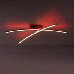 Leuchten Direkt ALINA Deckenleuchte LED Stahl gebürstet, 2-flammig, Fernbedienung, Farbwechsler -Bürolampen Verkäufe leuchten direkt alina deckenleuchte 11255 55 12